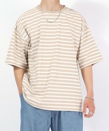 Salong hameu（サロン ハミュー）の「ユニセックスで着れるビッグシルエット ボーダーTシャツ（Tシャツ/カットソー・メンズ）」