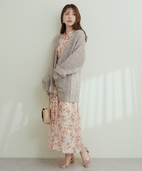 natural couture（ナチュラルクチュール）の「フラワージャガードプチハイパイピングワンピース（ワンピース・レディース・ベージュ/ブラック/オフホワイト・FREE）」の7枚目の写真