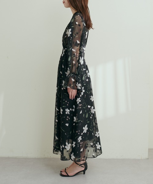natural couture（ナチュラルクチュール）の「フラワージャガードプチハイパイピングワンピース（ワンピース・レディース・ベージュ/ブラック/オフホワイト・FREE）」の9枚目の写真