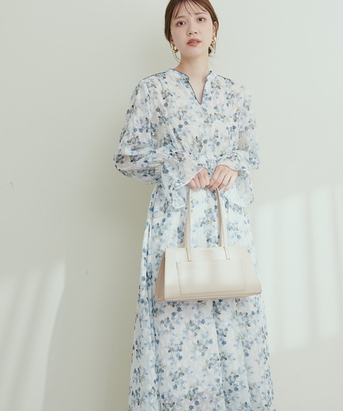 natural couture（ナチュラルクチュール）の「フラワージャガードプチハイパイピングワンピース（ワンピース・レディース・ベージュ/ブラック/オフホワイト・FREE）」の21枚目の写真