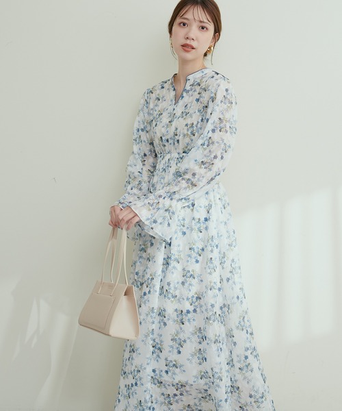 natural couture（ナチュラルクチュール）の「フラワージャガードプチハイパイピングワンピース（ワンピース・レディース・ベージュ/ブラック/オフホワイト・FREE）」の22枚目の写真