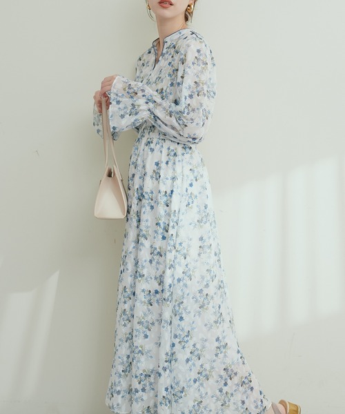 セール】フラワージャガードプチハイパイピングワンピース