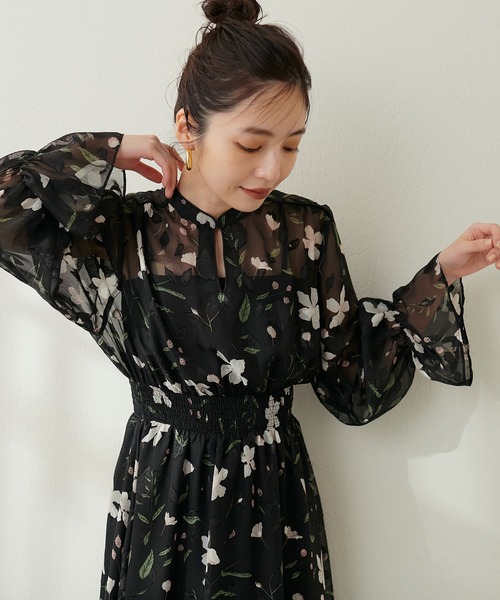 セール】フラワージャガードプチハイパイピングワンピース（ワンピース