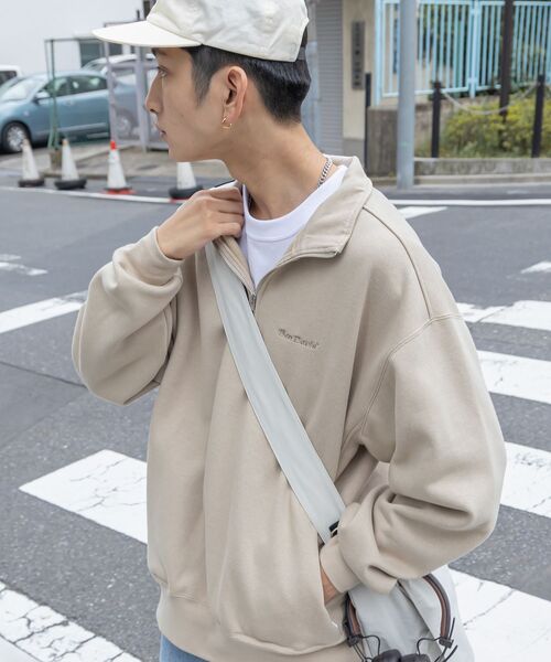 BEN DAVIS（ベンデイビス）の「【BEN DAVIS(ベンデイビス)】 HEAVY SWEAT HALF ZIP / ビッグ ハーフジップ スウェット 配色（スウェット・メンズ・その他3/ベージュ/オフホワイト/その他1/チャコール/ネイビー/ブラウン/オレンジ/ダークグリーン/カーキ/その他2/ブラック/ライトグレー・X-LARGE/MEDIUM/LARGE）」の6枚目の写真
