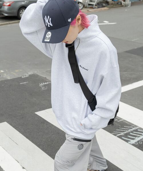 BEN DAVIS（ベンデイビス）の「【BEN DAVIS(ベンデイビス)】 HEAVY SWEAT HALF ZIP / ビッグ ハーフジップ スウェット 配色（スウェット・メンズ・その他3/ベージュ/オフホワイト/その他1/チャコール/ネイビー/ブラウン/オレンジ/ダークグリーン/カーキ/その他2/ブラック/ライトグレー・X-LARGE/MEDIUM/LARGE）」の15枚目の写真