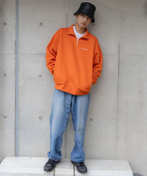 BEN DAVIS（ベンデイビス）の「【BEN DAVIS(ベンデイビス)】 HEAVY SWEAT HALF ZIP / ビッグ ハーフジップ スウェット 配色（スウェット・メンズ・その他3/ベージュ/オフホワイト/その他1/チャコール/ネイビー/ブラウン/オレンジ/ダークグリーン/カーキ/その他2/ブラック/ライトグレー・X-LARGE/MEDIUM/LARGE）」の17枚目の写真