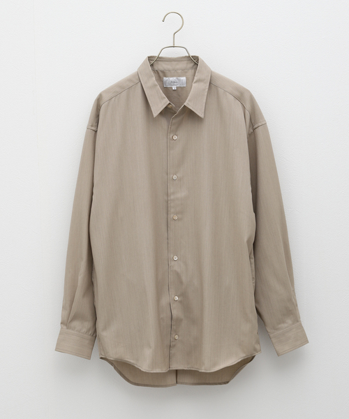 セール】【FOLL / フォル】melange wool daily shirt / メランジウール