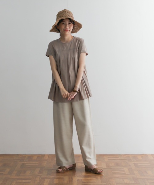 URBAN RESEARCH DOORS - アーバンリサーチドアーズ☆ダークフラワーフレンチスリーブ URBAN RESEARCH DOORS リネンフレンチスリーブシャツ NAVY 新品