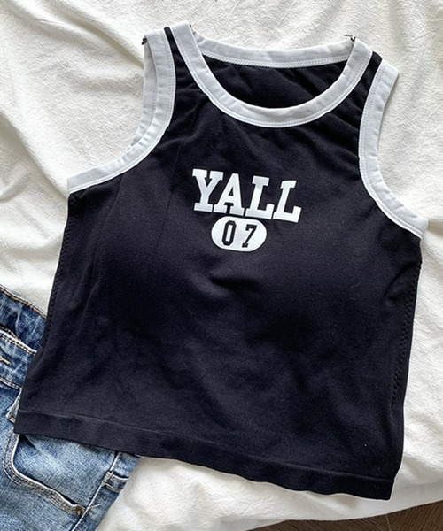 Revo.（レボ）の「【パット付き】YALL ロゴ アメリカンスリーブ タンクトップ アメスリ ブラトップ（タンクトップ・レディース・ホワイト/ブラウン/ライトイエロー/ブラック・FREE）」の20枚目の写真