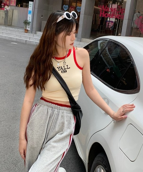 Revo.（レボ）の「【パット付き】YALL ロゴ アメリカンスリーブ タンクトップ アメスリ ブラトップ（タンクトップ・レディース・ホワイト/ブラウン/ライトイエロー/ブラック・FREE）」の17枚目の写真