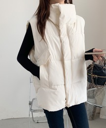 emi+ | スタンドネックボリュウーム中綿ベスト(ダウンベスト)