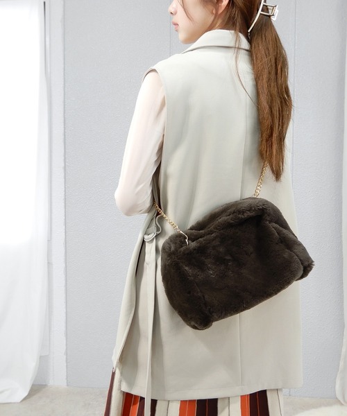 minia（ミニア）の「ワンハンドルファーバッグ ＜ ゴールドチェーン付きマルチWAY ＞（ハンドバッグ・レディース・ライム/アニマル/グレイッシュベージュ/チャコール・FREE）」の11枚目の写真