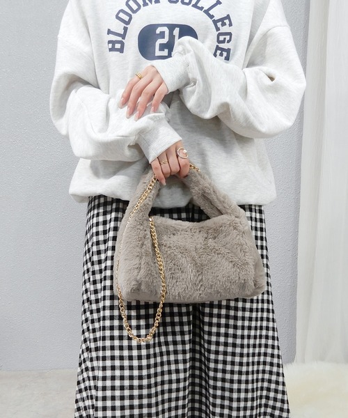 minia（ミニア）の「ワンハンドルファーバッグ ＜ ゴールドチェーン付きマルチWAY ＞（ハンドバッグ・レディース・ライム/アニマル/グレイッシュベージュ/チャコール・FREE）」の12枚目の写真