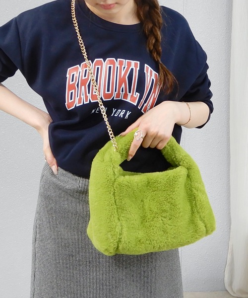 minia（ミニア）の「ワンハンドルファーバッグ ＜ ゴールドチェーン付きマルチWAY ＞（ハンドバッグ・レディース・ライム/アニマル/グレイッシュベージュ/チャコール・FREE）」の8枚目の写真