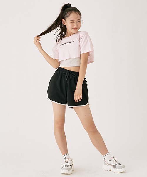 LOVETOXIC(ラブトキシック)の「【LTXC】接触冷感ショートパンツ3点SETUP(ワンピース・キッズ・ブラック/ピンク/オフホワイト・L/S/SS/LL/M)」の3枚目の写真