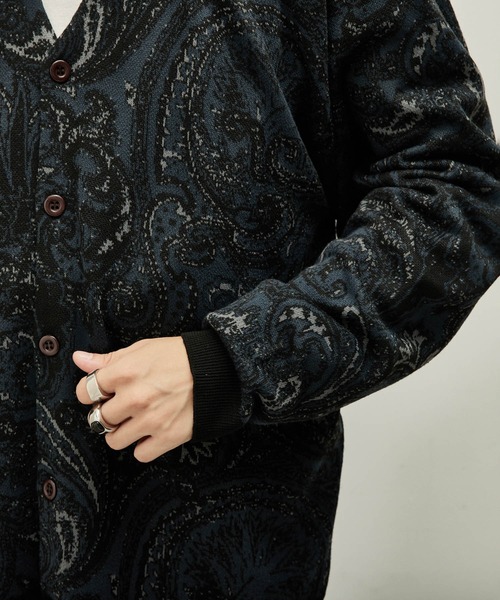 JUNRED（ジュンレッド）の「ジャカードペイズリールーズカーデ（カーディガン/ボレロ・メンズ・ブラック/グリーン/ブルー系その他4・S/M/L）」の5枚目の写真