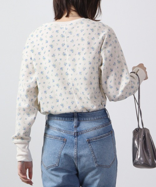 JEMORGAN（ジェーイーモーガン）の「JEMORGAN ワッフル花柄切替ロンT（パック入り）（Tシャツ/カットソー・レディース・ピンク/サックスブルー/ラベンダー・F）」の7枚目の写真