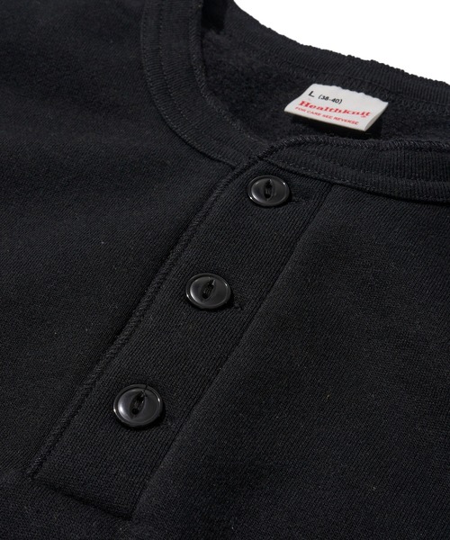 Healthknit（ヘルスニット）の「【Healthknit】Classic Sweat Henley L/S / ヘンリーネック スウェット（スウェット・メンズ・チャコールグレー/グリーン/ブルー/レッド/グレー/ブラック/マスタード/マルーン/ネイビー/サンドベージュ・MEDIUM/X-LARGE/LARGE）」の21枚目の写真