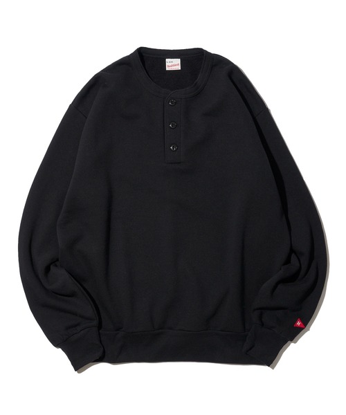Healthknit（ヘルスニット）の「【Healthknit】Classic Sweat Henley L/S / ヘンリーネック スウェット（スウェット・メンズ・チャコールグレー/グリーン/ブルー/レッド/グレー/ブラック/マスタード/マルーン/ネイビー/サンドベージュ・MEDIUM/X-LARGE/LARGE）」の18枚目の写真