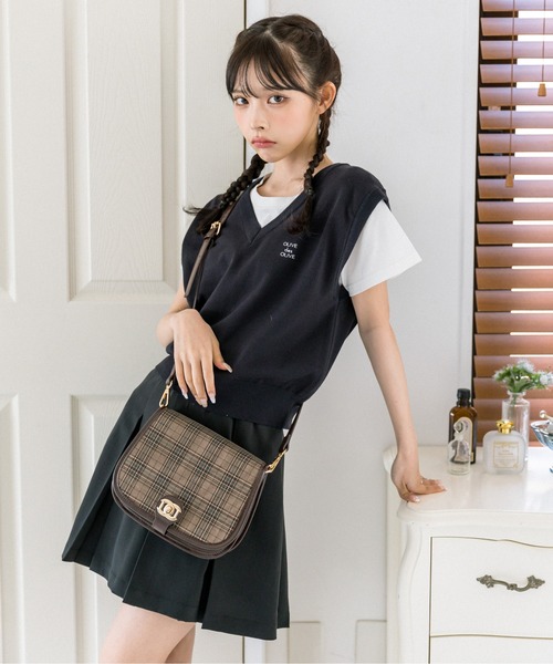 OLIVE des OLIVE（オリーブデオリーブ）の「フラップショルダー　1032120040（ショルダーバッグ・レディース・ダークブラウン/ブラウン/ブラック・FREE）」の13枚目の写真