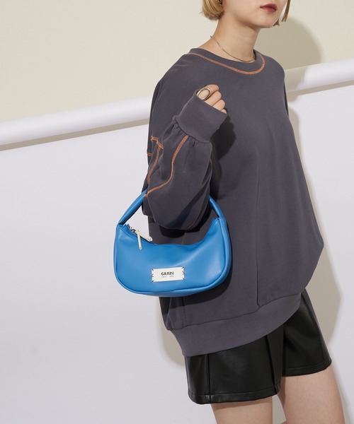 GRAIN(グレイン)の「【GRAIN/グレイン】バイカラーラップバッグ #Canary(ハンドバッグ・レディース・ブラック/ブルー/グリーン/シルバー/アイボリー・FREE)」の6枚目の写真