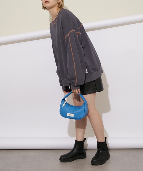 GRAIN(グレイン)の「【GRAIN/グレイン】バイカラーラップバッグ #Canary(ハンドバッグ・レディース・ブラック/ブルー/グリーン/シルバー/アイボリー・FREE)」の8枚目の写真