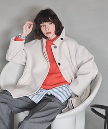 N.（N. Natural Beauty Basic） | 【S Size Line】◆ビーバーメルトンステンカラーミディコート(ステンカラーコート)