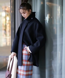 N.(N. Natural Beauty Basic) | 【S Size Line】◆ビーバーメルトンステンカラーミディコート(ステンカラーコート)