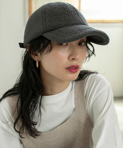 coen（コーエン）の「ボアキャップ（キャップ・レディース・ナチュラル/ダークグレー・FREE）」の18枚目の写真