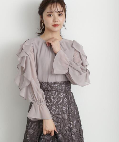 PROPORTION BODY DRESSING（プロポーションボディドレッシング）の「ラッフルシアーブラウス / 1213210905（シャツ/ブラウス・レディース・ブルー/グレー/ホワイト系その他・MEDIUM/SMALL）」の5枚目の写真