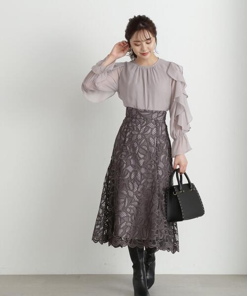 PROPORTION BODY DRESSING（プロポーションボディドレッシング）の「ラッフルシアーブラウス / 1213210905（シャツ/ブラウス・レディース・ブルー/グレー/ホワイト系その他・MEDIUM/SMALL）」の6枚目の写真