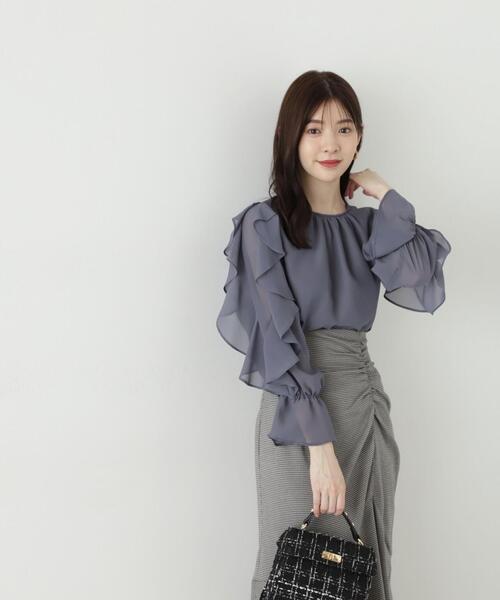 PROPORTION BODY DRESSING（プロポーションボディドレッシング）の「ラッフルシアーブラウス / 1213210905（シャツ/ブラウス・レディース・ブルー/グレー/ホワイト系その他・MEDIUM/SMALL）」の18枚目の写真