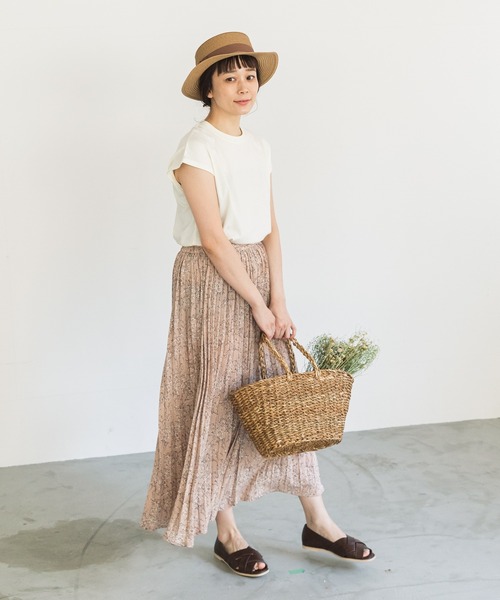 pairmanon（ペアマノン）の「【ママサイズ】アコーディオン総柄プリーツロングスカート（スカート・レディース・ホワイト系その他3/ベージュ系その他/ブラック系その他・FREE）」の9枚目の写真