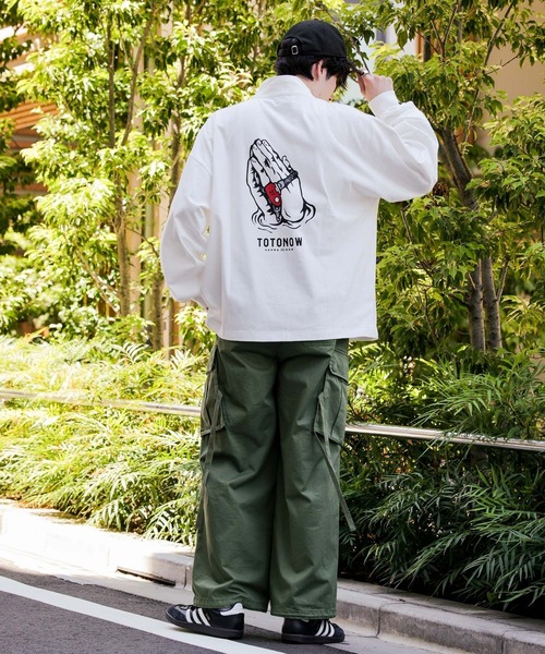 RAGEBLUE(レイジブルー)の「【TOTONOW/トトナウ】コラボハーフジップTシャツ(Tシャツ/カットソー・メンズ・ネイビー/ダークグリーン/ブラック/ホワイト・MEDIUM/LARGE)」の6枚目の写真