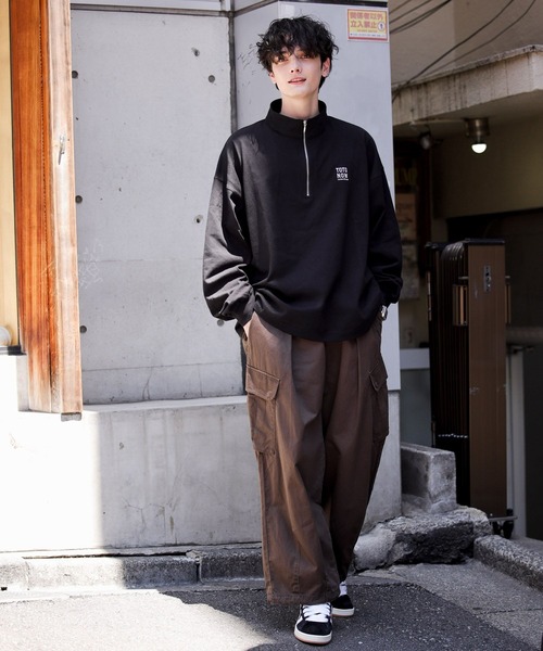 RAGEBLUE(レイジブルー)の「【TOTONOW/トトナウ】コラボハーフジップTシャツ(Tシャツ/カットソー・メンズ・ネイビー/ダークグリーン/ブラック/ホワイト・MEDIUM/LARGE)」の7枚目の写真