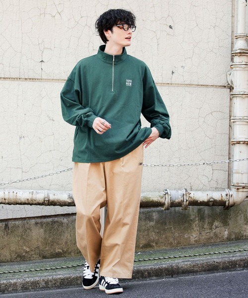 RAGEBLUE(レイジブルー)の「【TOTONOW/トトナウ】コラボハーフジップTシャツ(Tシャツ/カットソー・メンズ・ネイビー/ダークグリーン/ブラック/ホワイト・MEDIUM/LARGE)」の8枚目の写真