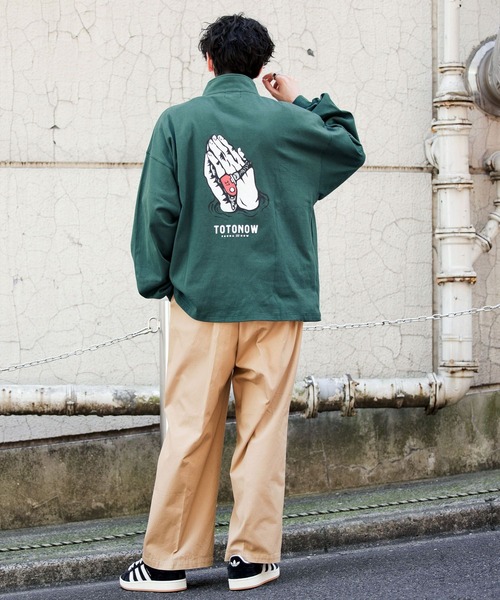 RAGEBLUE(レイジブルー)の「【TOTONOW/トトナウ】コラボハーフジップTシャツ(Tシャツ/カットソー・メンズ・ネイビー/ダークグリーン/ブラック/ホワイト・MEDIUM/LARGE)」の9枚目の写真
