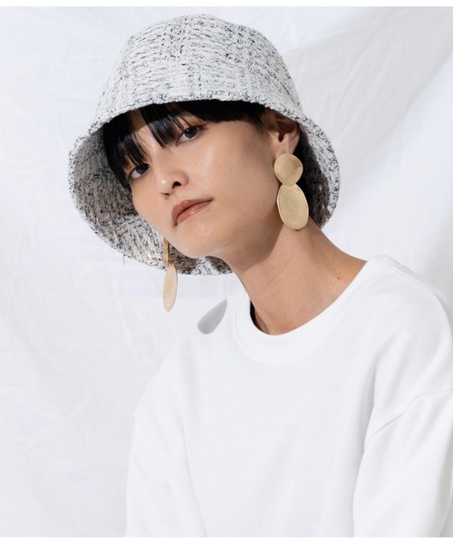 Settimissimo（セッティミッシモ）の「ツイードバケットハット（ハット・レディース・オフホワイト/ブラック・FREE）」の5枚目の写真