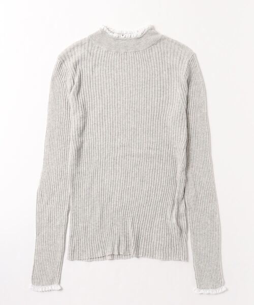 vent blanc(ヴァンブラン)の「vent blanc ヴァンブラン コットンリブレース付プルオーバー(ニット/セーター・レディース・ブラック/ブラック系その他/オフホワイト/キナリ/チャコールグレー・FREE)」の13枚目の写真