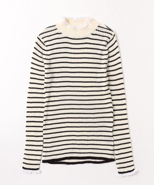 vent blanc(ヴァンブラン)の「vent blanc ヴァンブラン コットンリブレース付プルオーバー(ニット/セーター・レディース・ブラック/ブラック系その他/オフホワイト/キナリ/チャコールグレー・FREE)」の12枚目の写真