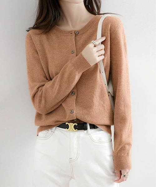 セール】ニット クルーネック カーディガン（カーディガン/ボレロ