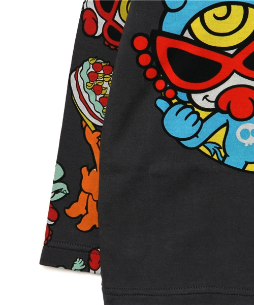 HYSTERIC MINI（ヒステリックミニ）の「BABY HYSTERIC DEVILKIN JOINING PINKY ラグランTシャツ（Tシャツ/カットソー・キッズ・ホワイト/ブラック/イエロー・80/90）」の7枚目の写真