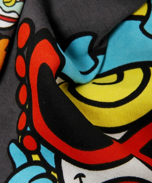 HYSTERIC MINI（ヒステリックミニ）の「BABY HYSTERIC DEVILKIN JOINING PINKY ラグランTシャツ（Tシャツ/カットソー・キッズ・ホワイト/ブラック/イエロー・80/90）」の9枚目の写真