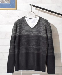 Bling Leads（ブリングリーズ）の「★Bling Leads★ ボーダーニット＆ ロングTシャツ　アンサンブルセット（アンサンブル）」