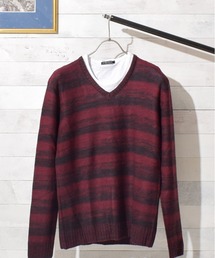 Bling Leads（ブリングリーズ）の「★Bling Leads★ ボーダーニット＆ ロングTシャツ　アンサンブルセット（アンサンブル）」