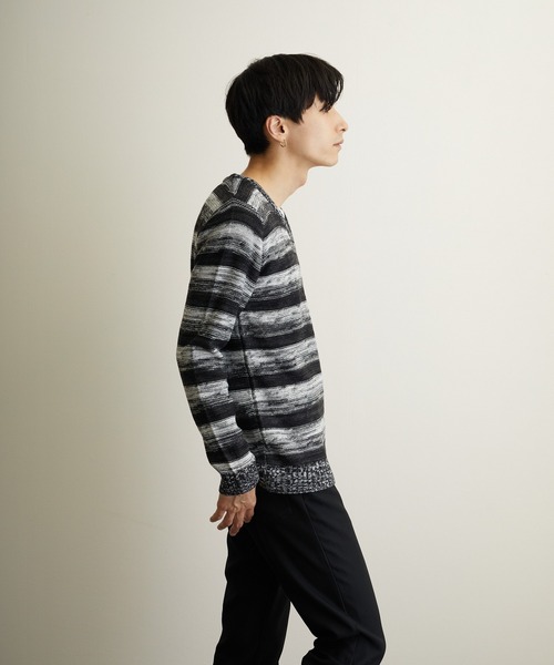Bling Leads（ブリングリーズ）の「★Bling Leads★ ボーダーニット＆ ロングTシャツ　アンサンブルセット（アンサンブル・レディース・レッド系その他2/グレー系その他/グレー系その他2/レッド系その他/ブラック系その他/ブラック系その他2・X-LARGE/MEDIUM/LARGE）」の10枚目の写真