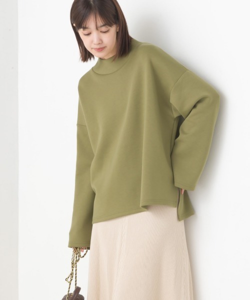 OMNES（オムネス）の「ダンボールニットスタンドカラー長袖プルオーバー（Tシャツ/カットソー・レディース・カーキ/モカ/ブラック/アイボリー・FREE）」の20枚目の写真