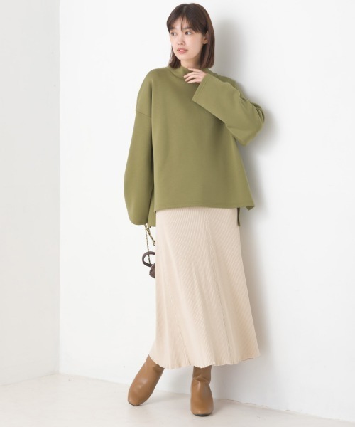 ダンボールニットスタンドカラー長袖プルオーバー（Tシャツ/カットソー