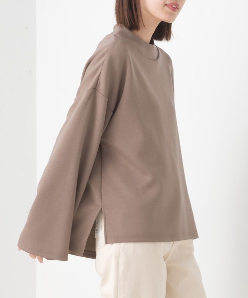 OMNES（オムネス）の「ダンボールニットスタンドカラー長袖プルオーバー（Tシャツ/カットソー・レディース・カーキ/モカ/ブラック/アイボリー・FREE）」の16枚目の写真