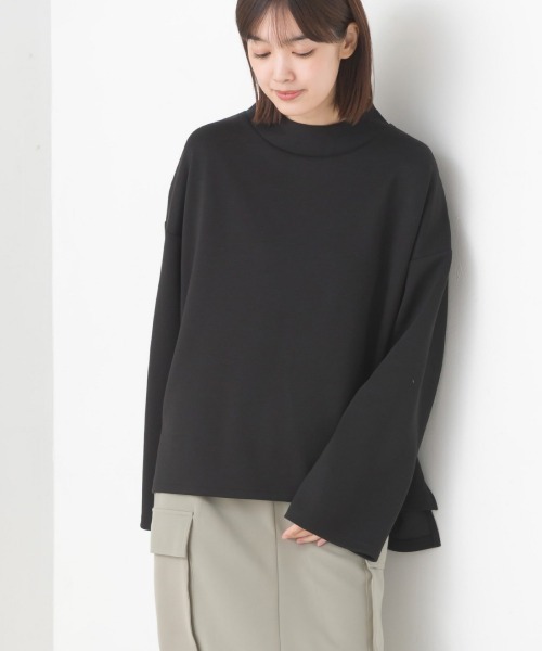OMNES（オムネス）の「ダンボールニットスタンドカラー長袖プルオーバー（Tシャツ/カットソー・レディース・カーキ/モカ/ブラック/アイボリー・FREE）」の10枚目の写真